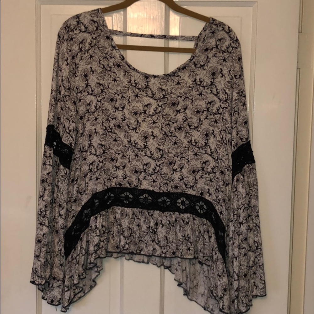 Flower long sleeve blouse